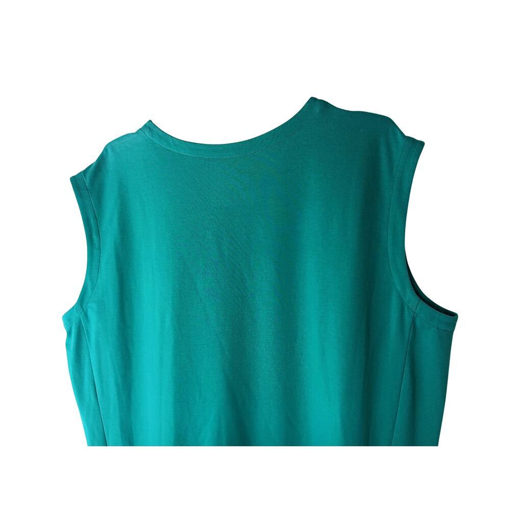 New with Tags Eileen Fisher Pima Cotton Stretch Dress Green Teal 1X Knee Length - Picture 8 of 13